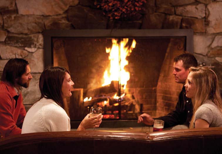 bennington couple dining fireplace restaurant