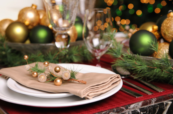christmas ornaments dining room table