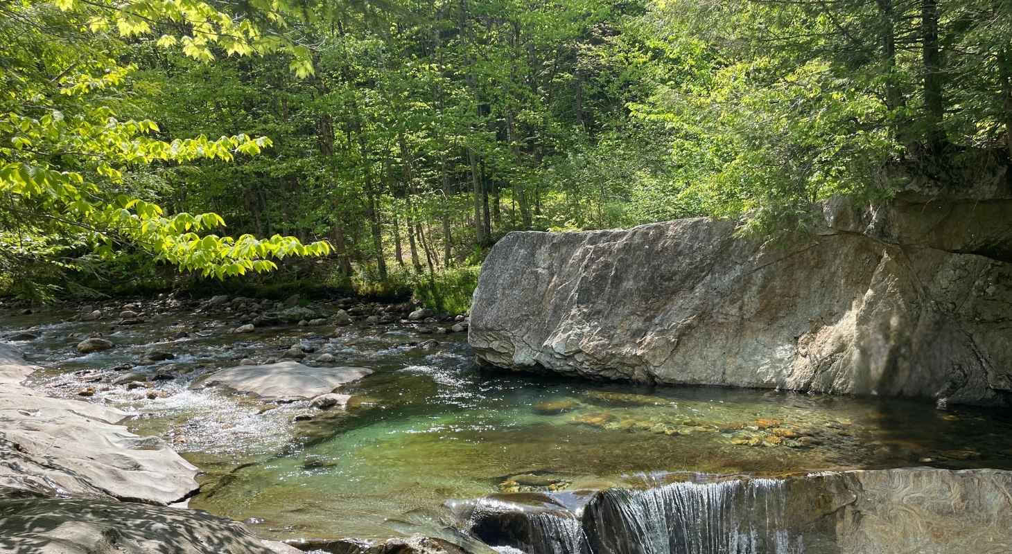 Warren Falls swimming hole in Vermont